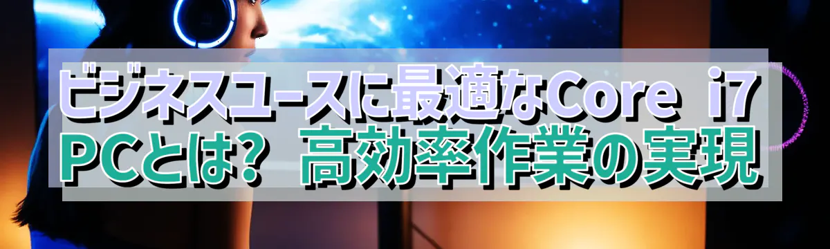 ビジネスユースに最適なCore i7 PCとは? 高効率作業の実現