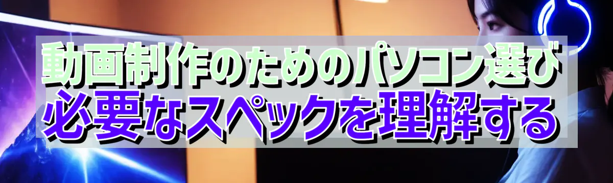 動画制作のためのパソコン選び 必要なスペックを理解する