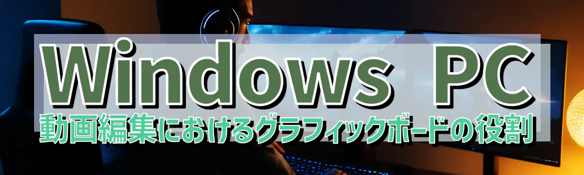 Windows PC動画編集におけるグラフィックボードの役割