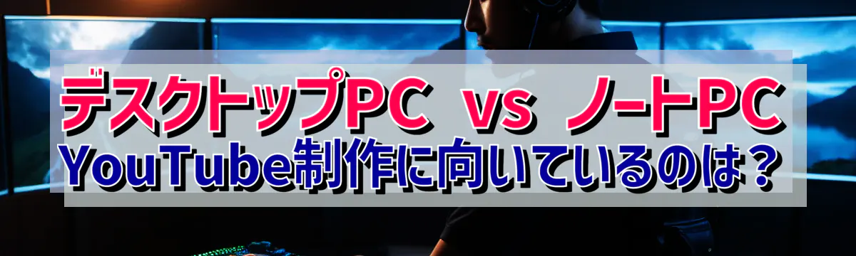 デスクトップPC vs ノートPC YouTube制作に向いているのは？
