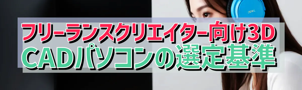 フリーランスクリエイター向け3D CADパソコンの選定基準
