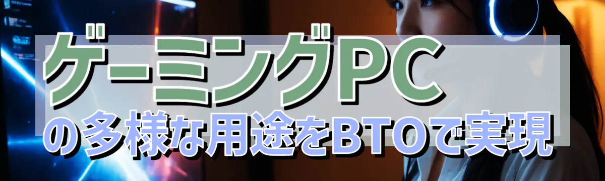 ゲーミングPCの多様な用途をBTOで実現