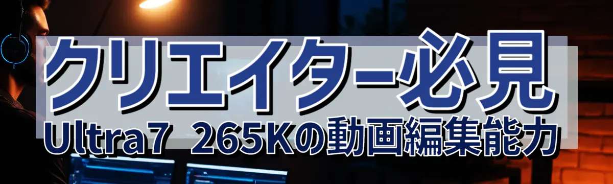 クリエイター必見 Ultra7 265Kの動画編集能力