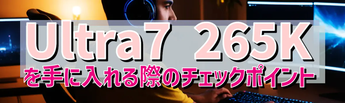 Ultra7 265Kを手に入れる際のチェックポイント
