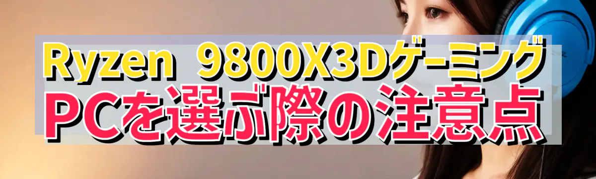 Ryzen 9800X3DゲーミングPCを選ぶ際の注意点