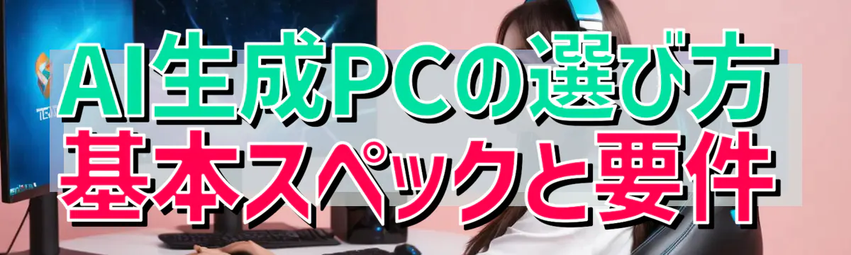 AI生成PCの選び方 基本スペックと要件