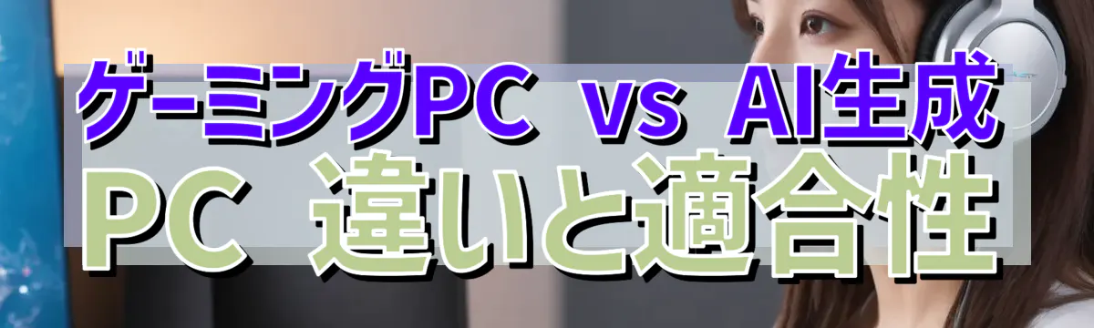 ゲーミングPC vs AI生成PC 違いと適合性