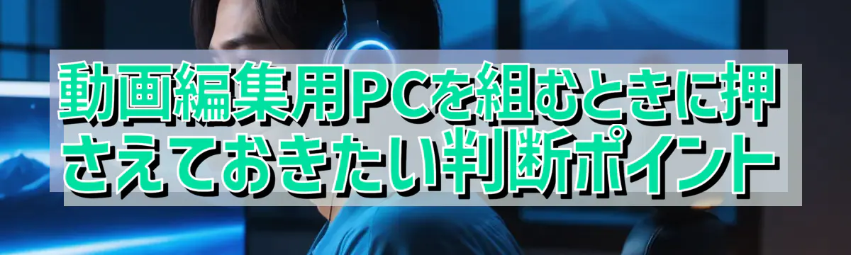 動画編集用PCを組むときに押さえておきたい判断ポイント