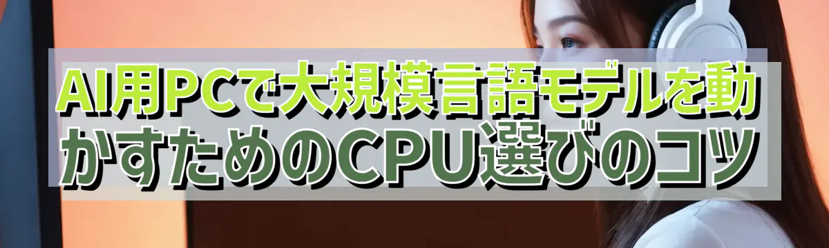 AI用PCで大規模言語モデルを動かすためのCPU選びのコツ