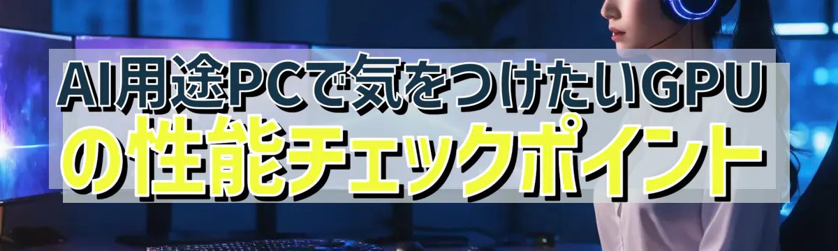 AI用途PCで気をつけたいGPUの性能チェックポイント