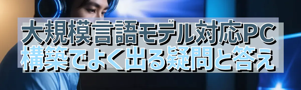 大規模言語モデル対応PC構築でよく出る疑問と答え