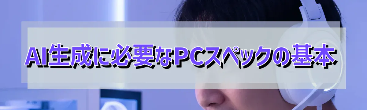AI生成に必要なPCスペックの基本