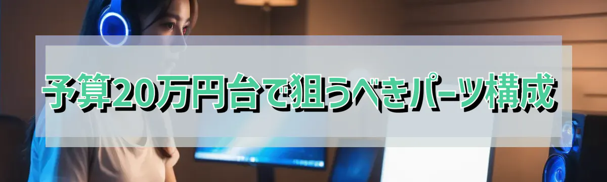予算20万円台で狙うべきパーツ構成
