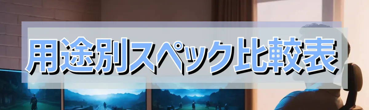 用途別スペック比較表