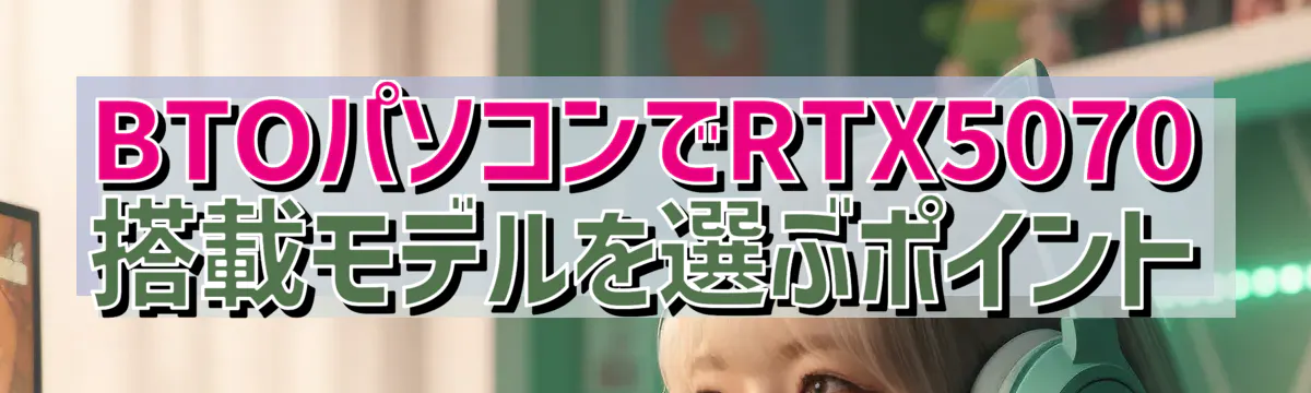 BTOパソコンでRTX5070搭載モデルを選ぶポイント