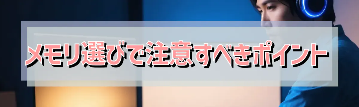 メモリ選びで注意すべきポイント