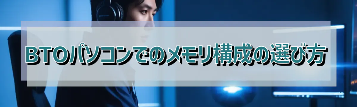 BTOパソコンでのメモリ構成の選び方