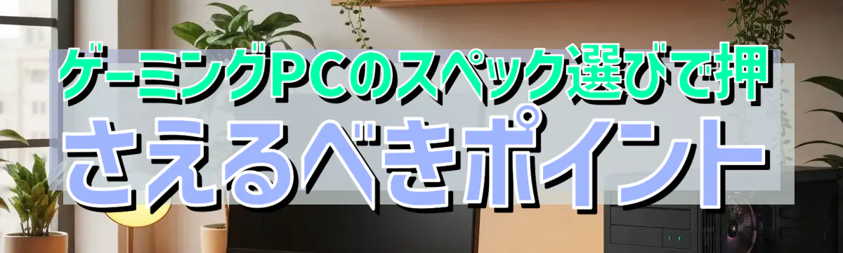 ゲーミングPCのスペック選びで押さえるべきポイント