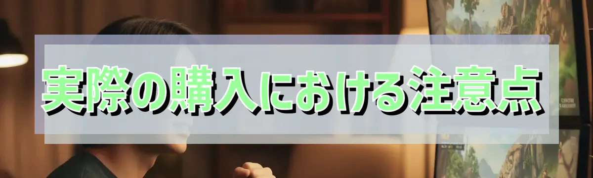 実際の購入における注意点