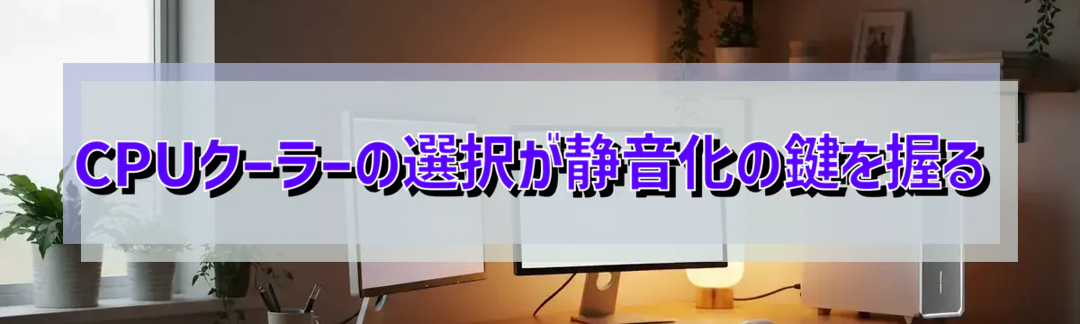 CPUクーラーの選択が静音化の鍵を握る